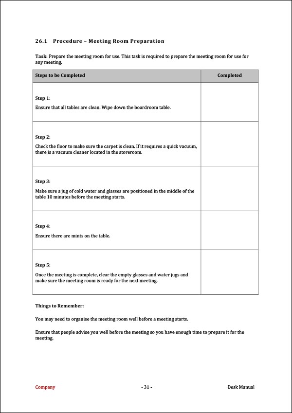 sample desk manual template draft Archives - Digital Documents Direct