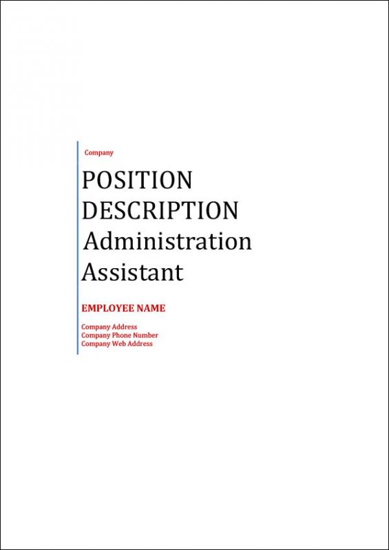 Administration Assistant Position Description Template Boost Business