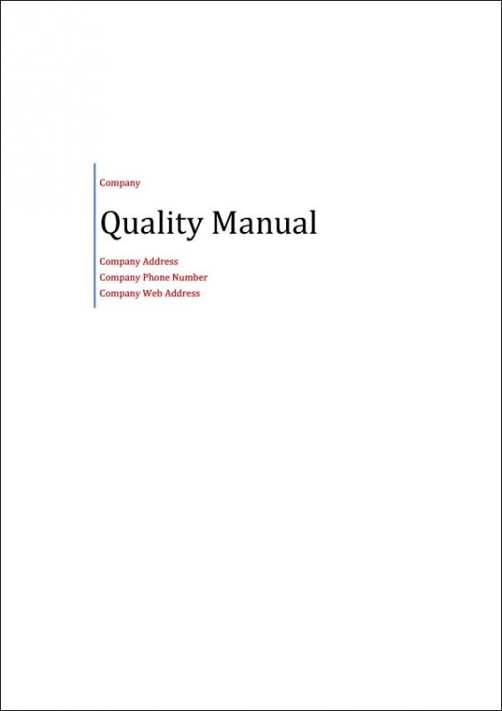 Quality Manual Template Archives - Digital Documents Direct | Templates