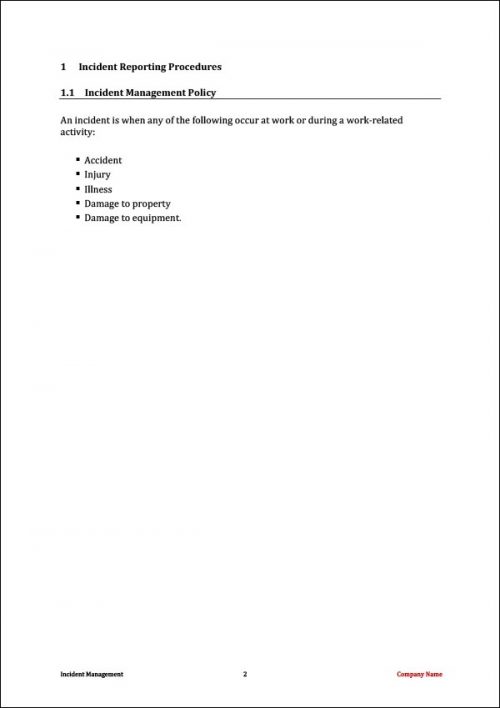 Incident Management Policy Template Be Prepared for Incidents