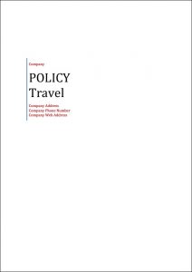 Image of Travel Policy Template Cover Page