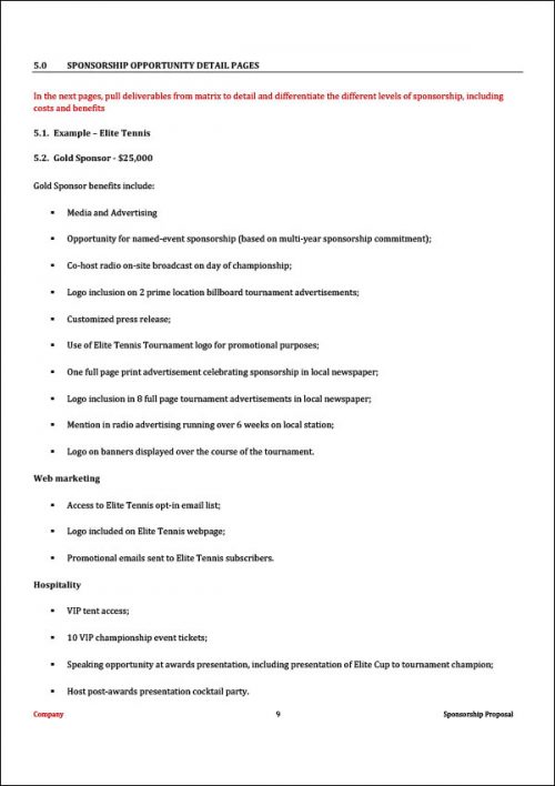 Sponsorship proposal template for tv show image