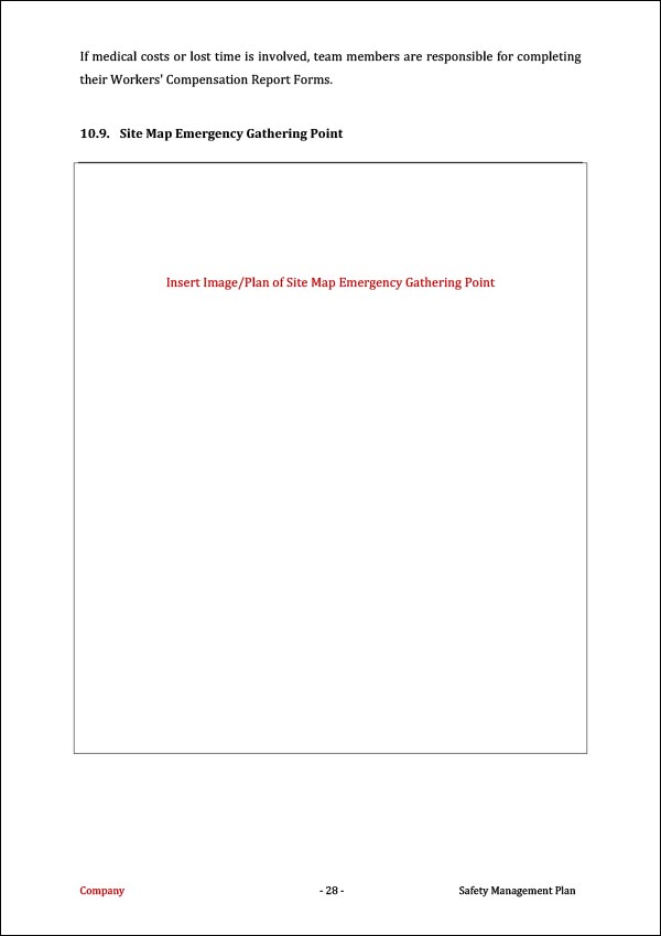 Safety Management Plan Template