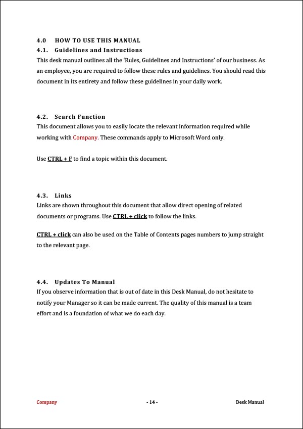 sample desk manual template draft Archives - Digital Documents Direct
