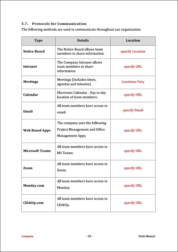 sample desk manual template draft Archives - Digital Documents Direct