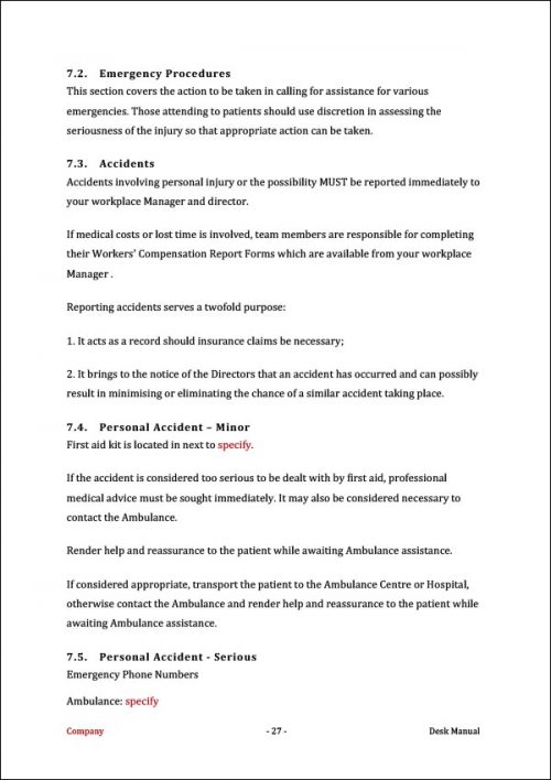 Desk Manual Template An Easy Way to Improve Business Performance