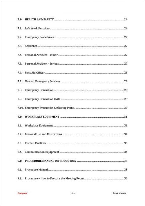 Desk Manual Template Improve Business Performance
