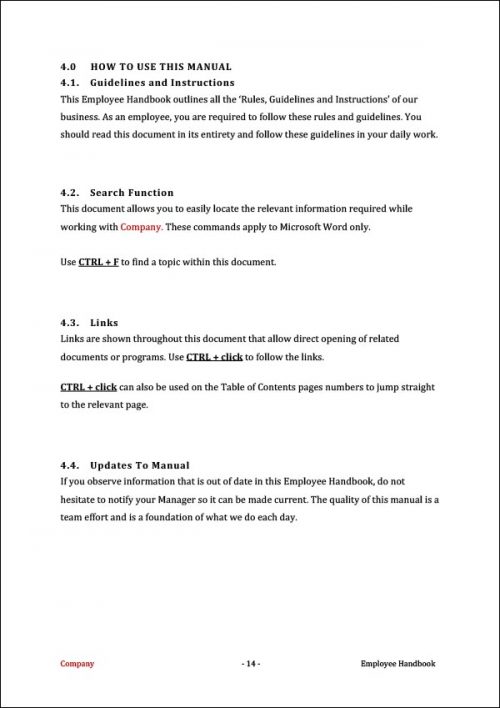 Employee Handbook Template