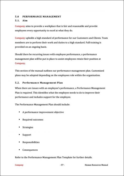 Human Resources Manual Template Improve Human Performance Faster