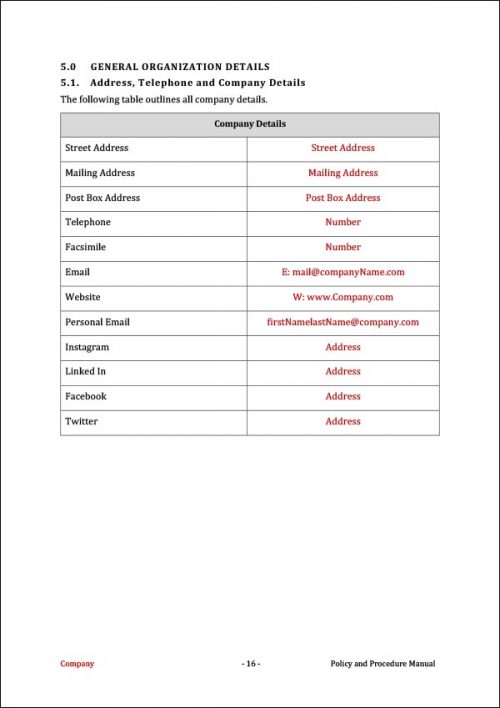 free office procedures manual template Archives - Digital Documents