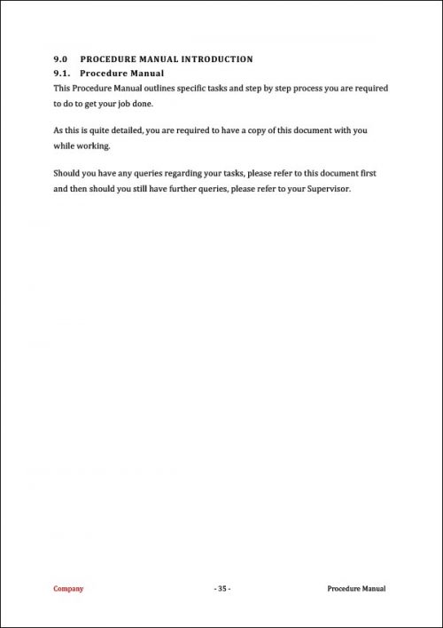 Procedure Manual Template | A Faster and Cheaper Procedure Manual