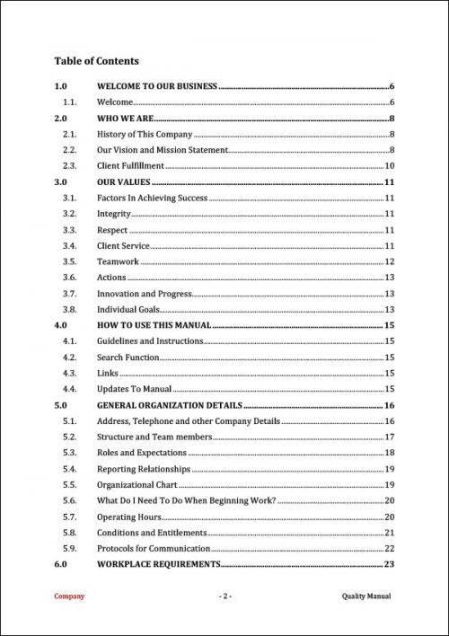 Quality Manual Template The Easiest Way to Transform Your Business