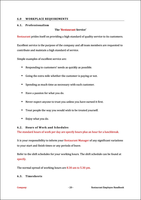 Restaurant Employee Handbook Template Align your Team for Success