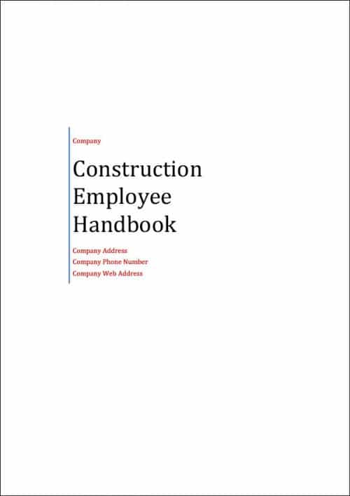 Construction Company Employee Handbook Template | Improve Faster