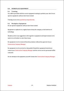 Construction Company Employee Handbook Template | Improve Faster