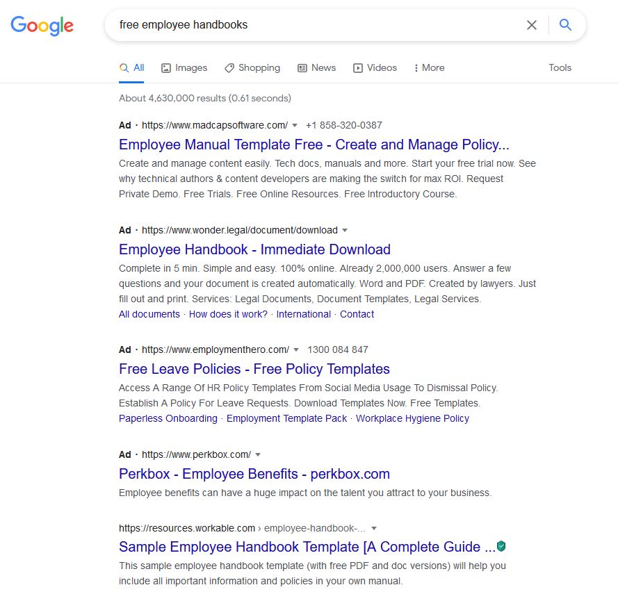 Image of Free Employee Handbooks Google Search