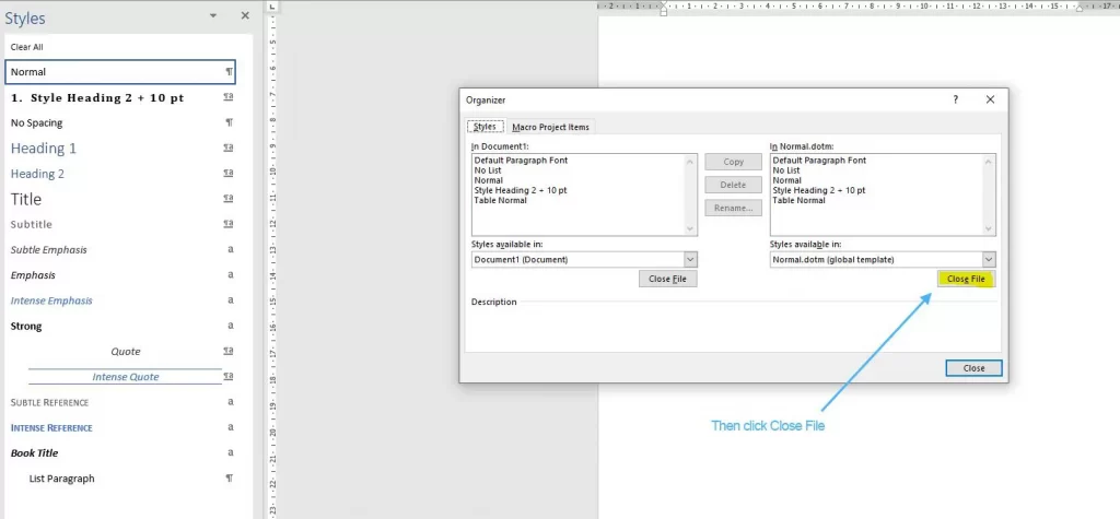 How to Copy Styles Between MS Word Documents