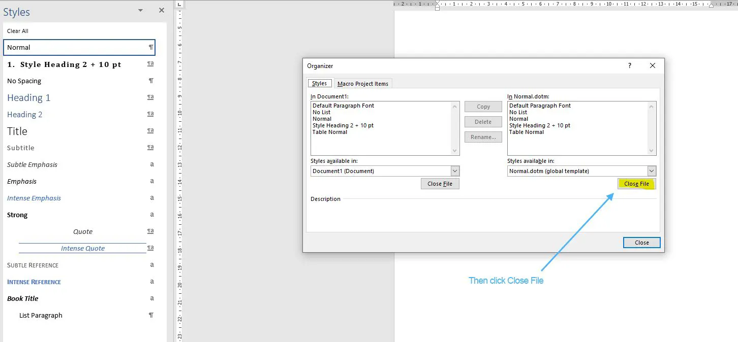 How to Copy Styles Between MS Word Documents