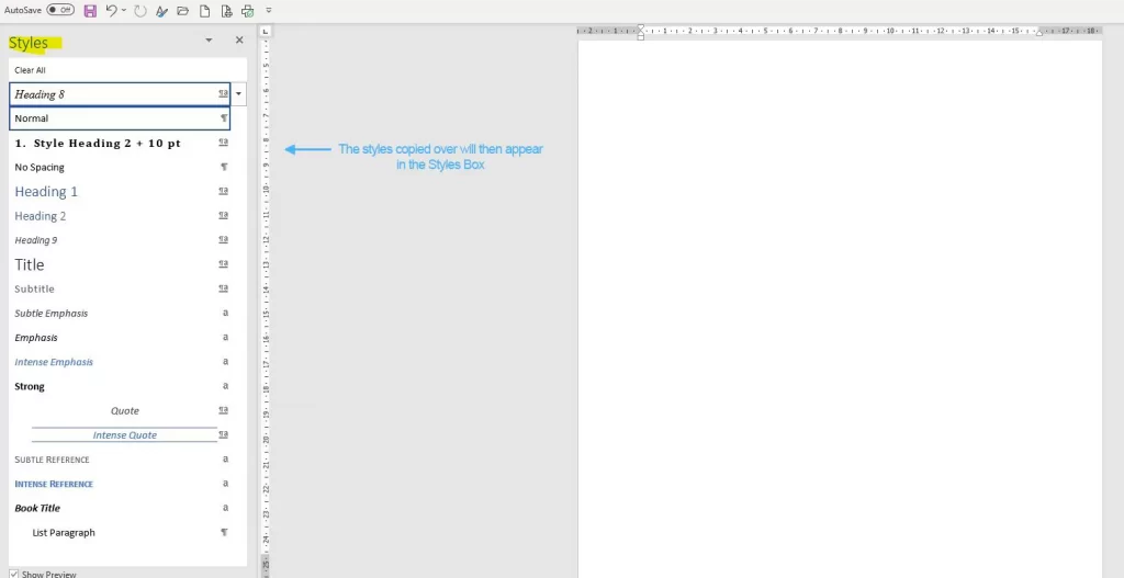 How to Copy Styles Between MS Word Documents