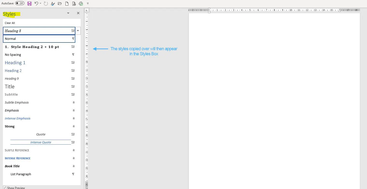 How to Copy Styles Between MS Word Documents