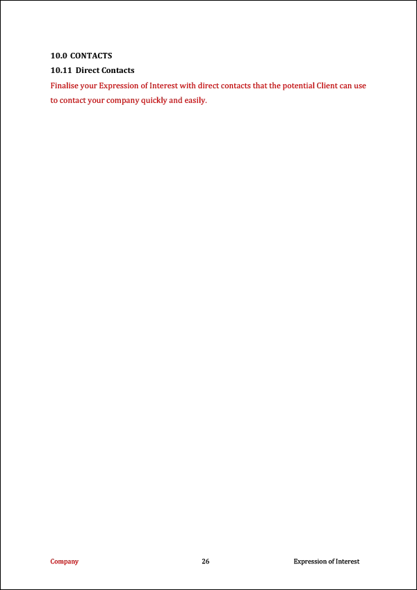 Expression of Interest Template - Contacts