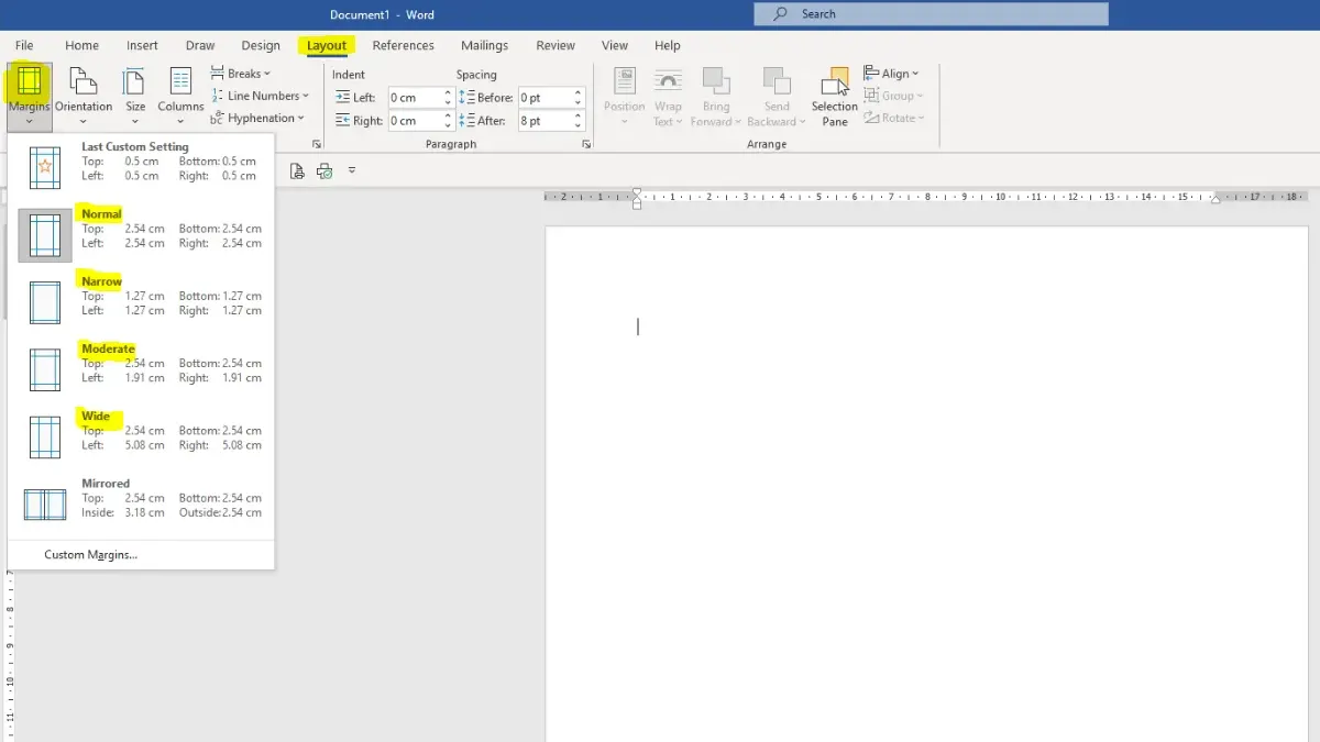 Highlighted Word Settings
