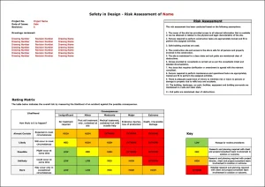 Safety in Design Risk Assessment Matrix Template - Cover Page