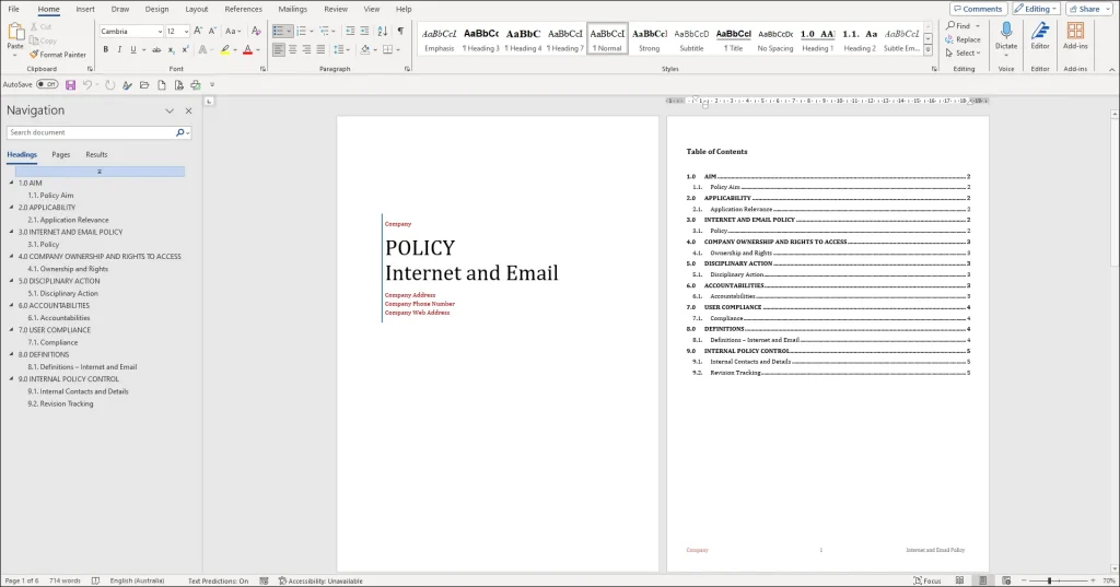 Email Policy Example Internet and Email Policy Template | Risking Your Business?