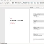 A screenshot of the Word interface displaying the title page and the first table of contents page of a document. The title page contains the title of the document centered at the top, followed by additional information such as the author's name and date. The first table of contents page displays a list of sections and subsections of the document, allowing the viewer to navigate through the content. The screenshot is zoomed to fill the screen, providing a clear view of the document to the buyer.