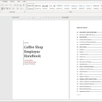 Coffee Shop Employee Handbook Template - MS Word Snapshot