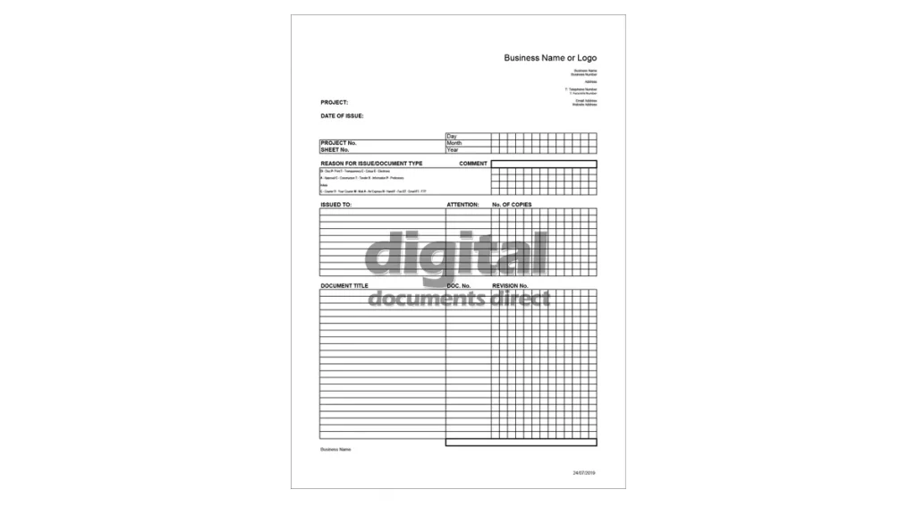 Document Transmittal Template