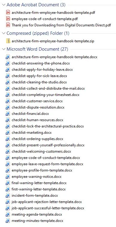 Architecture Templates - Included Templates and Files